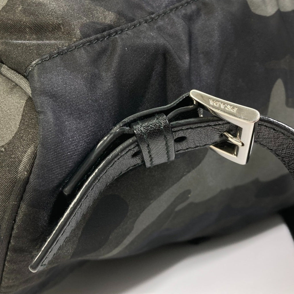Prada Camouflage Green Nylon Leather Backpack