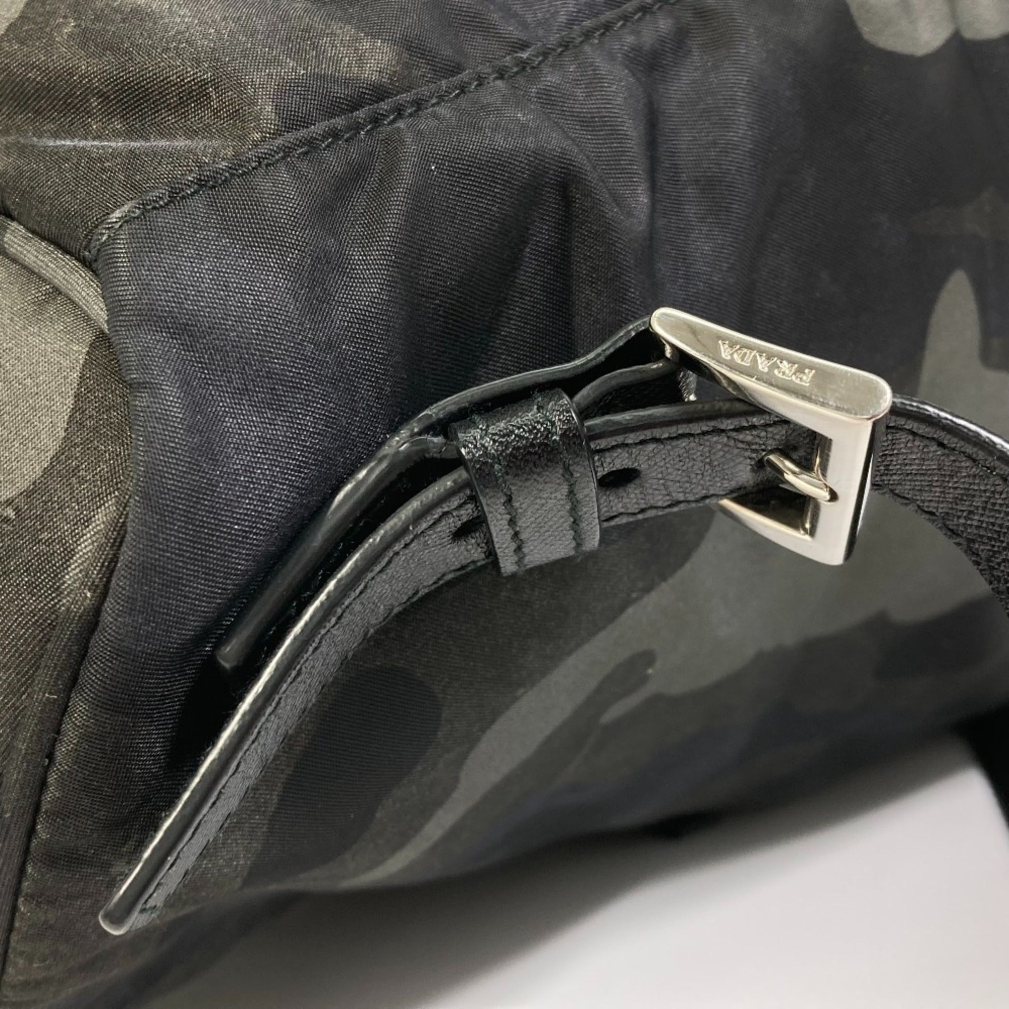 Prada Camouflage Green Nylon Leather Backpack