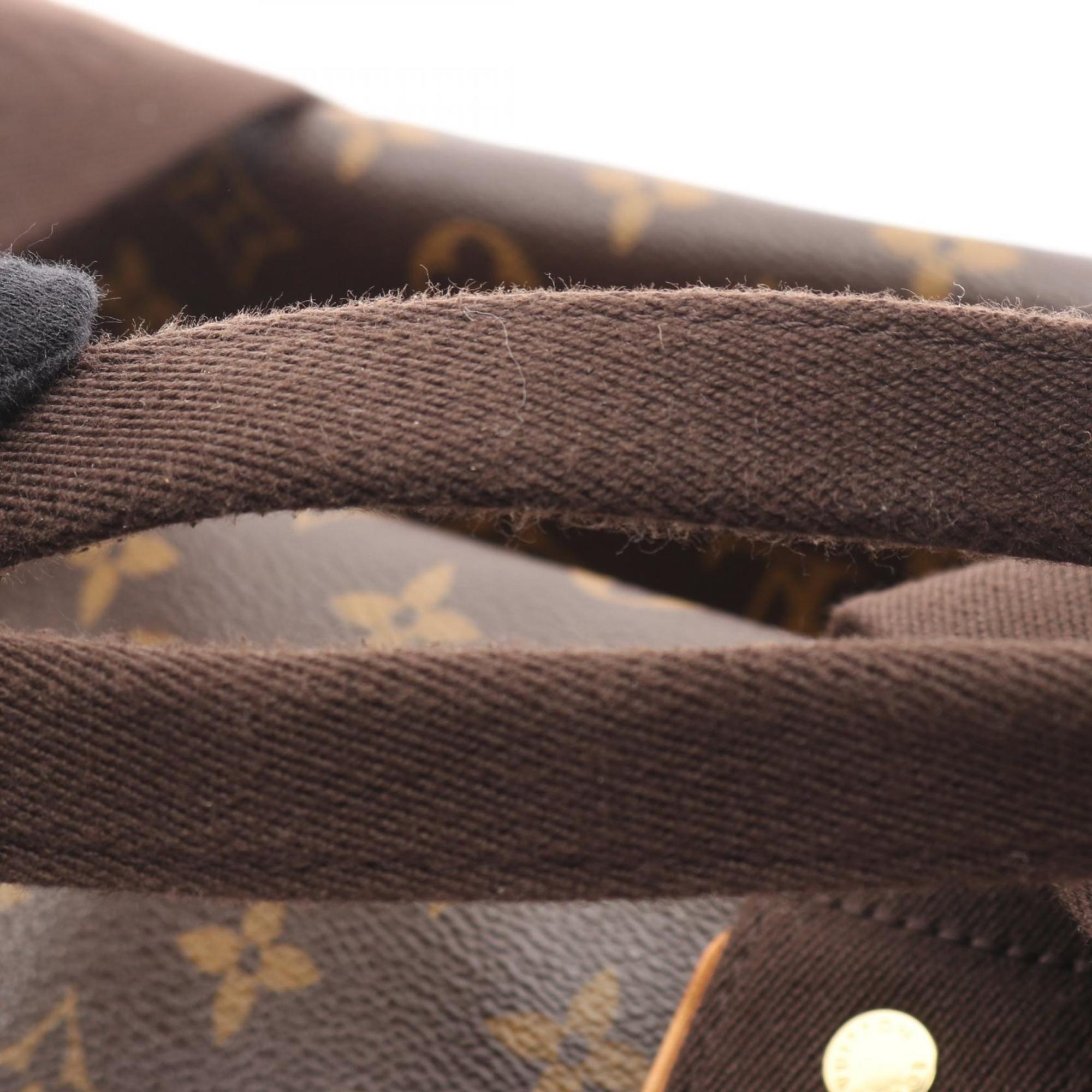 Louis Vuitton Brown Monogram Coated Canvas Leather Boston Bag