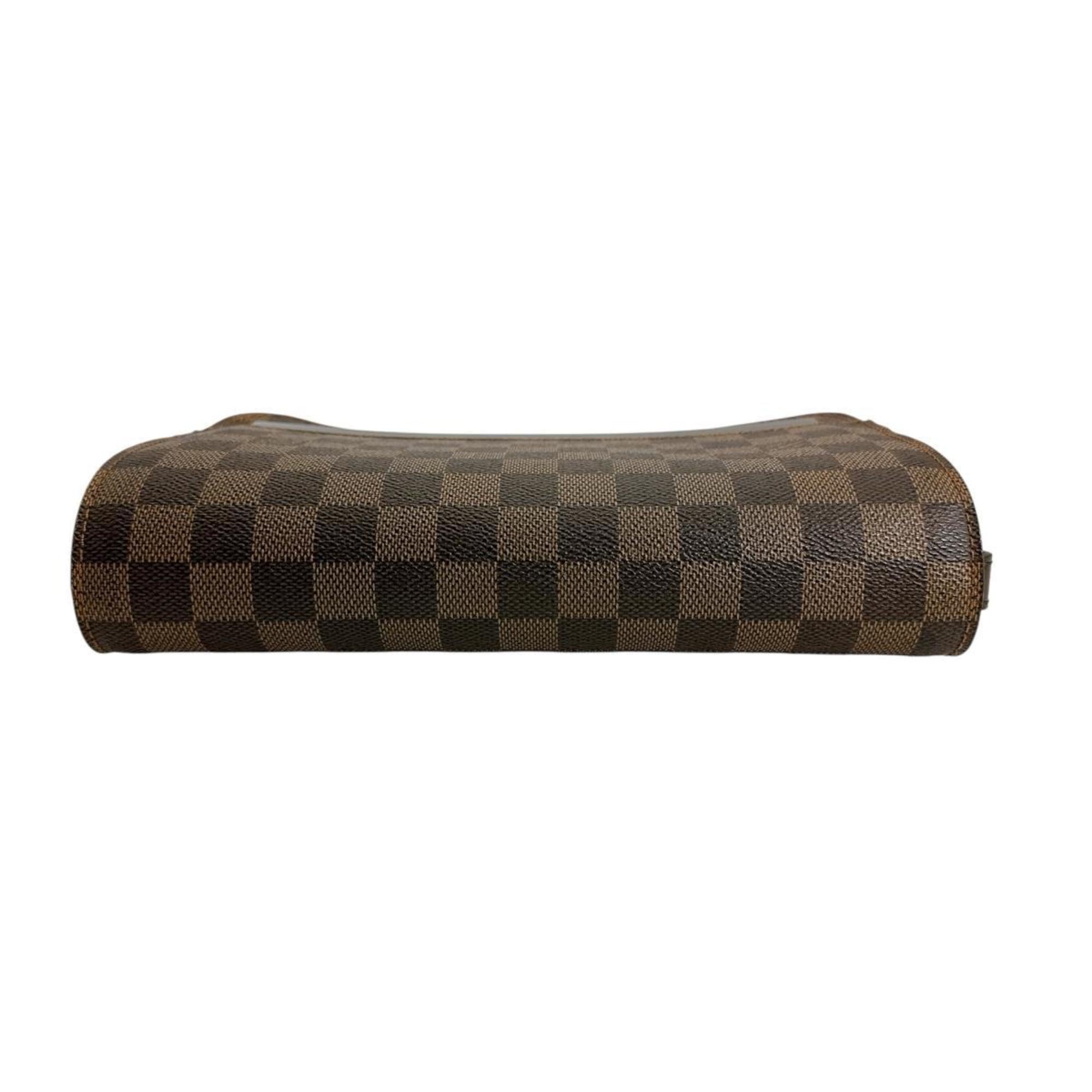 Louis Vuitton Brown Damier Canvas Clutch Bag