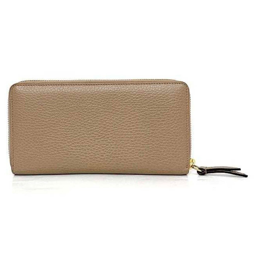 Gucci Pink Beige Leather Long Wallet (Bi-Fold) (Pre-Owned)