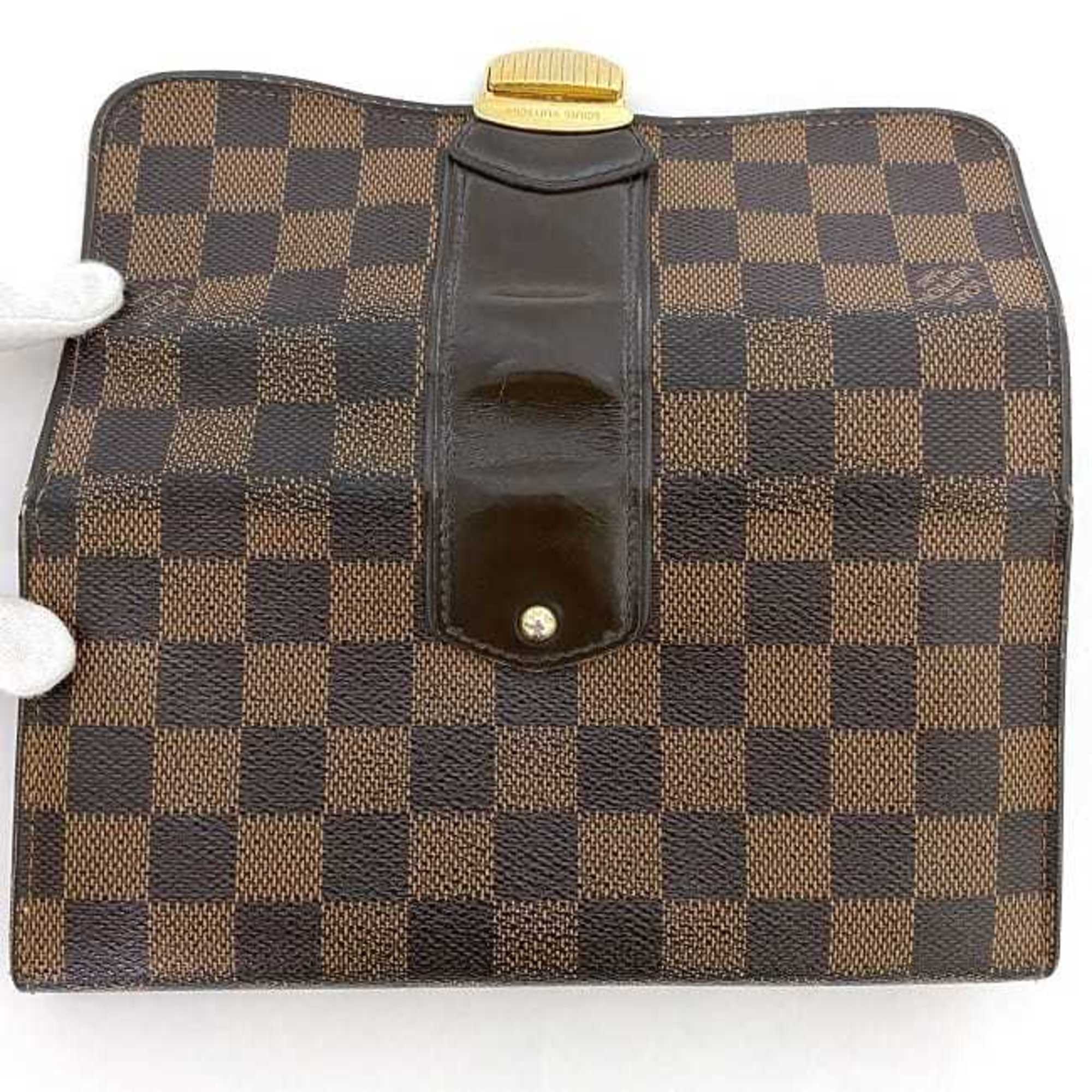 Louis Vuitton Damier Brown Damier Canvas Ebene Damier Canvas Long Wallet
