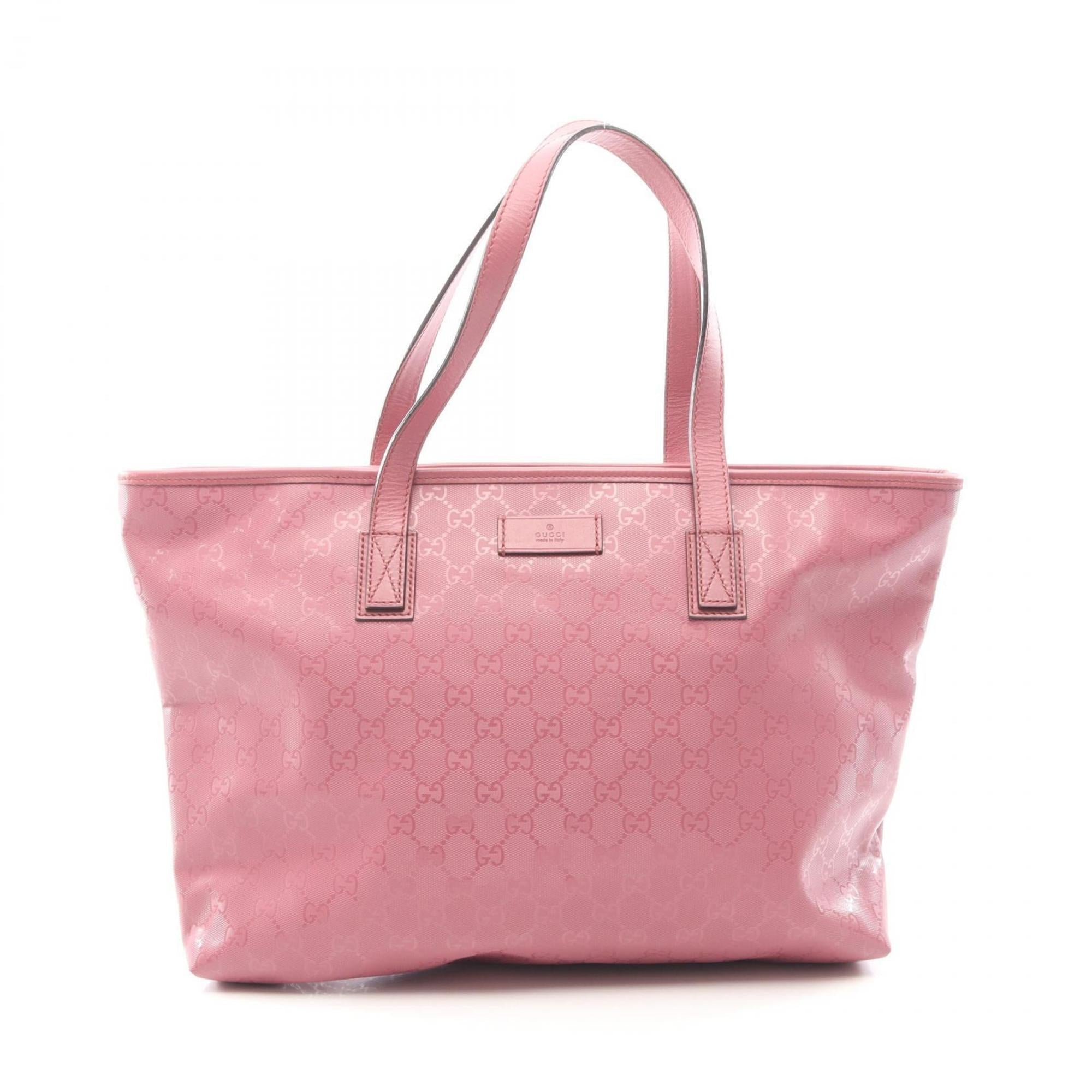 Gucci Pink Coated Canvas Leather Handbag Tote Bag (Pre-Owned)