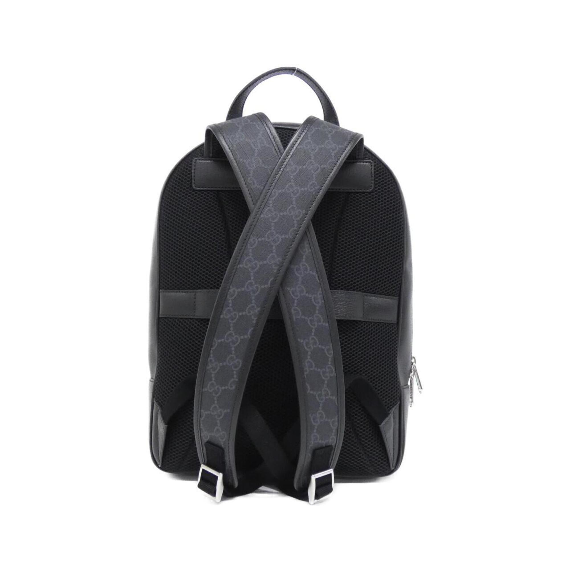 Gucci Black Gg Supreme Leather Backpack (Pre-Owned)