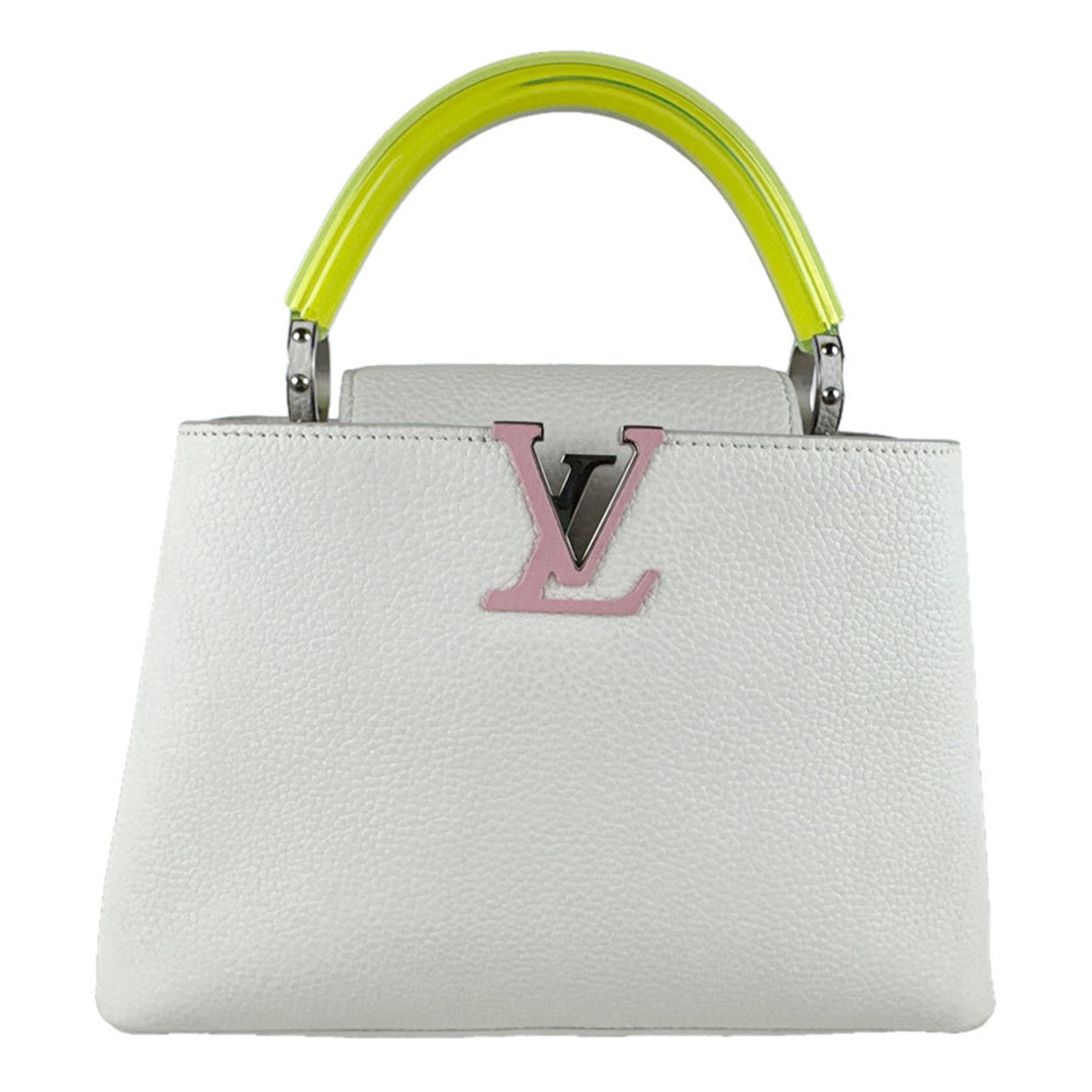 Louis Vuitton White Leather Handbag Shoulder Bag