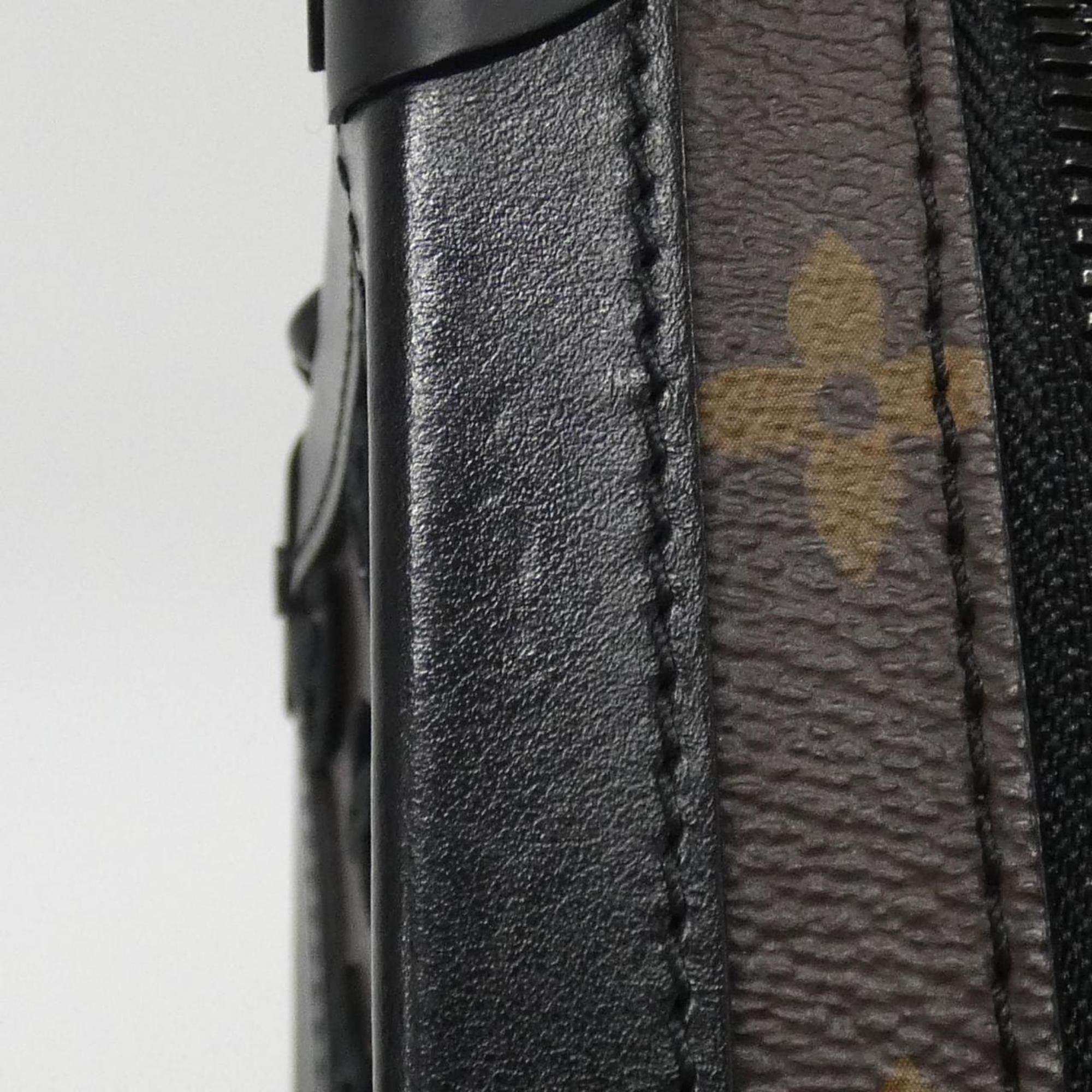 Louis Vuitton Black Dark Brown Marron Coated Canvas Shoulder Bag