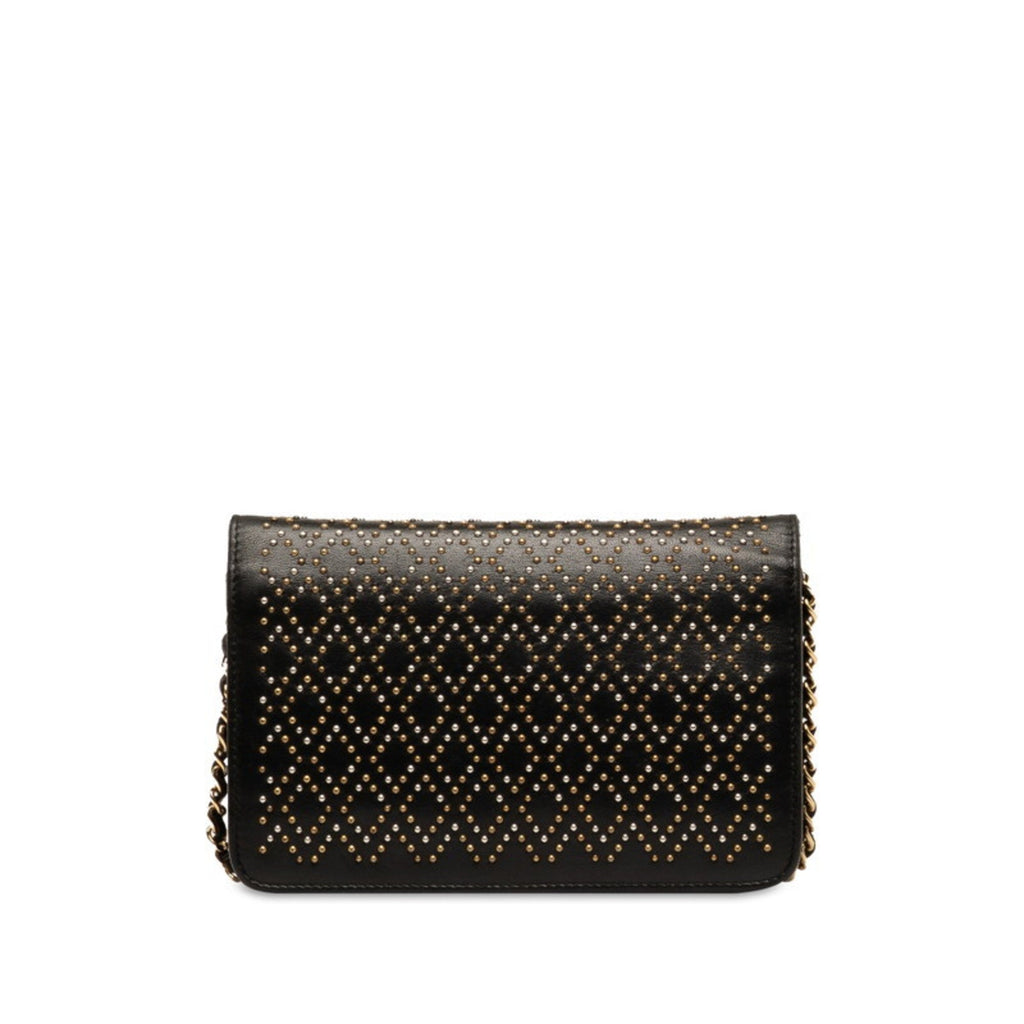 Chanel Black Suede Chain/Shoulder Wallet