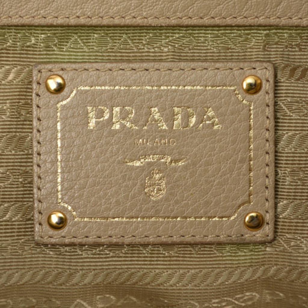 Prada Beige Leather Shoulder Bag Tote Bag