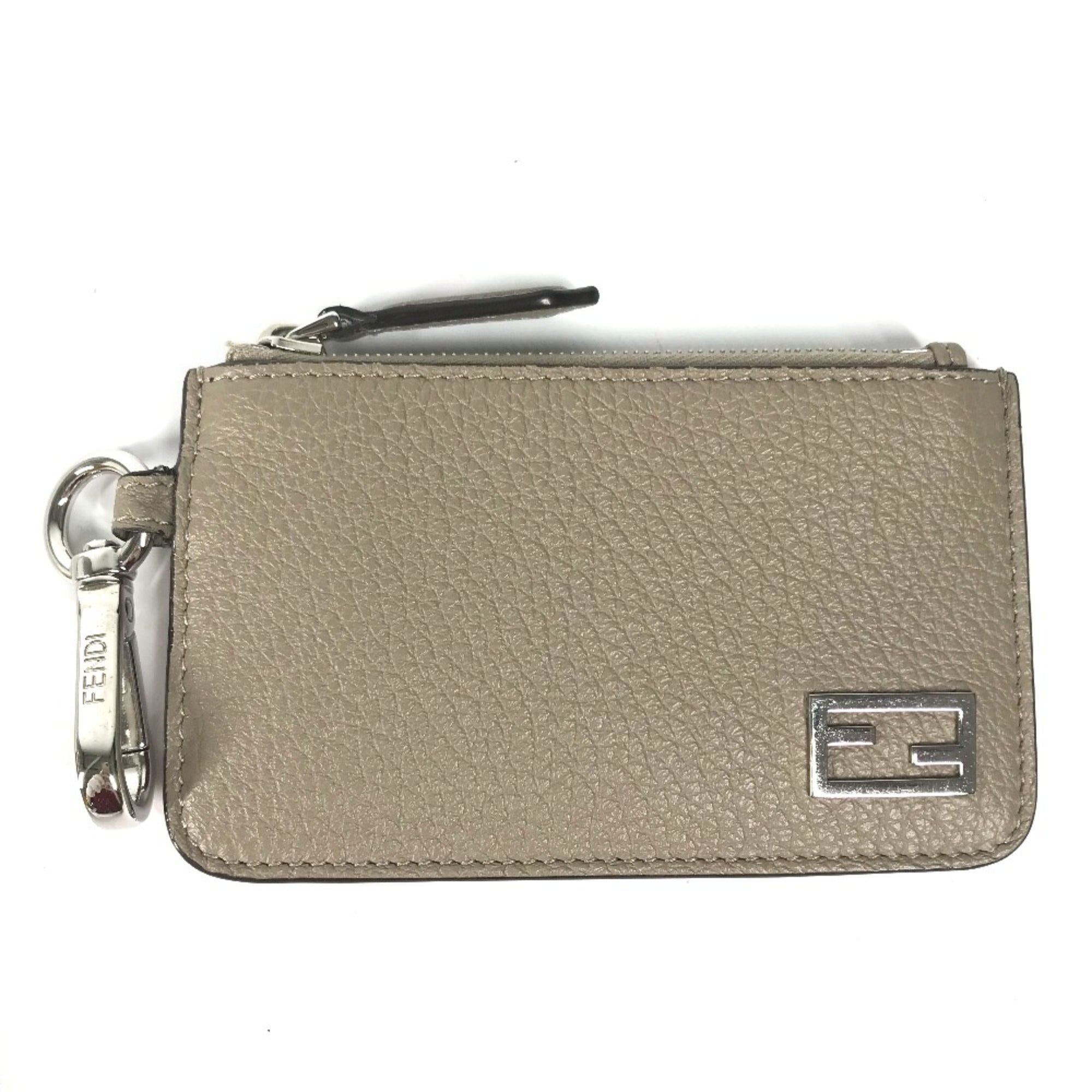 Fendi Beige Leather Coin Purse/Coin Case