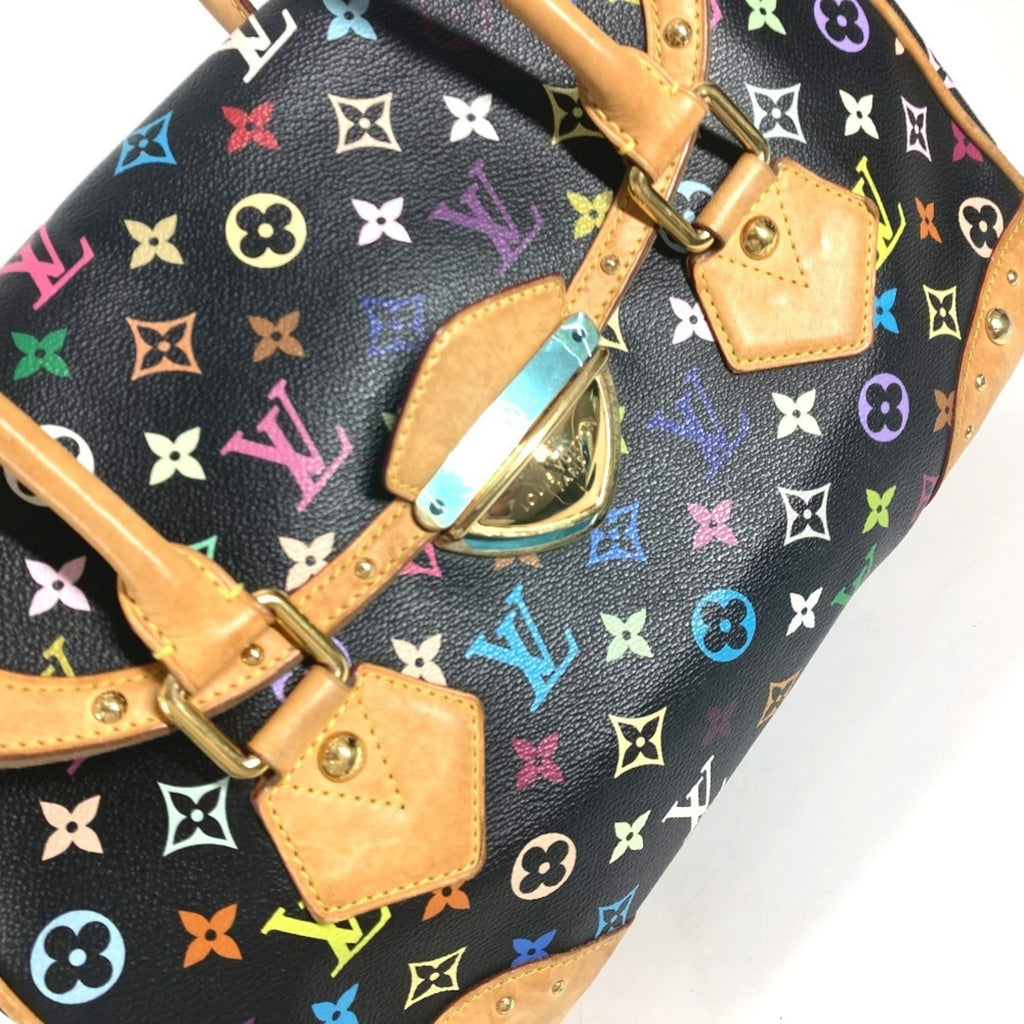 Louis Vuitton Black Multi-Color Noir Monogram Multicolore Canvas Handbag Shoulder Bag Tote Bag