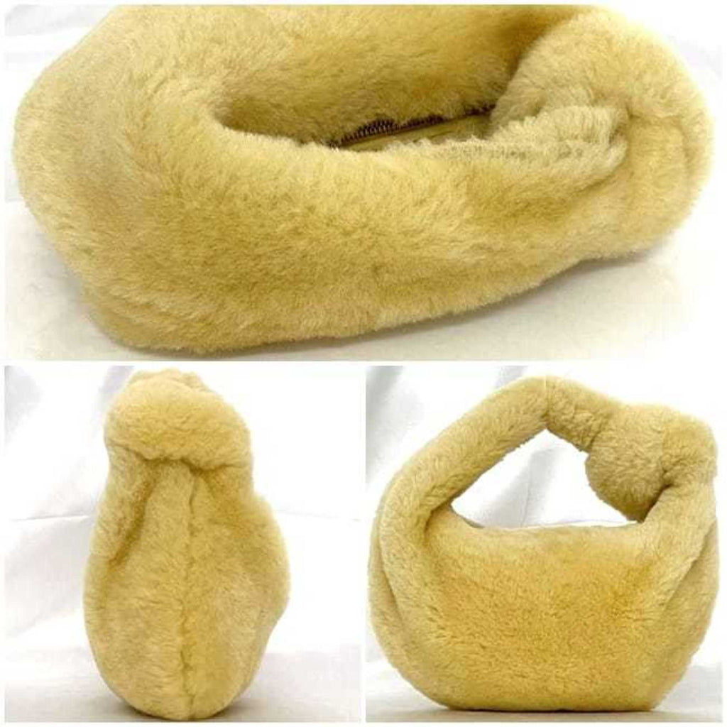 Bottega Veneta Beige Yellow Fur Handbag