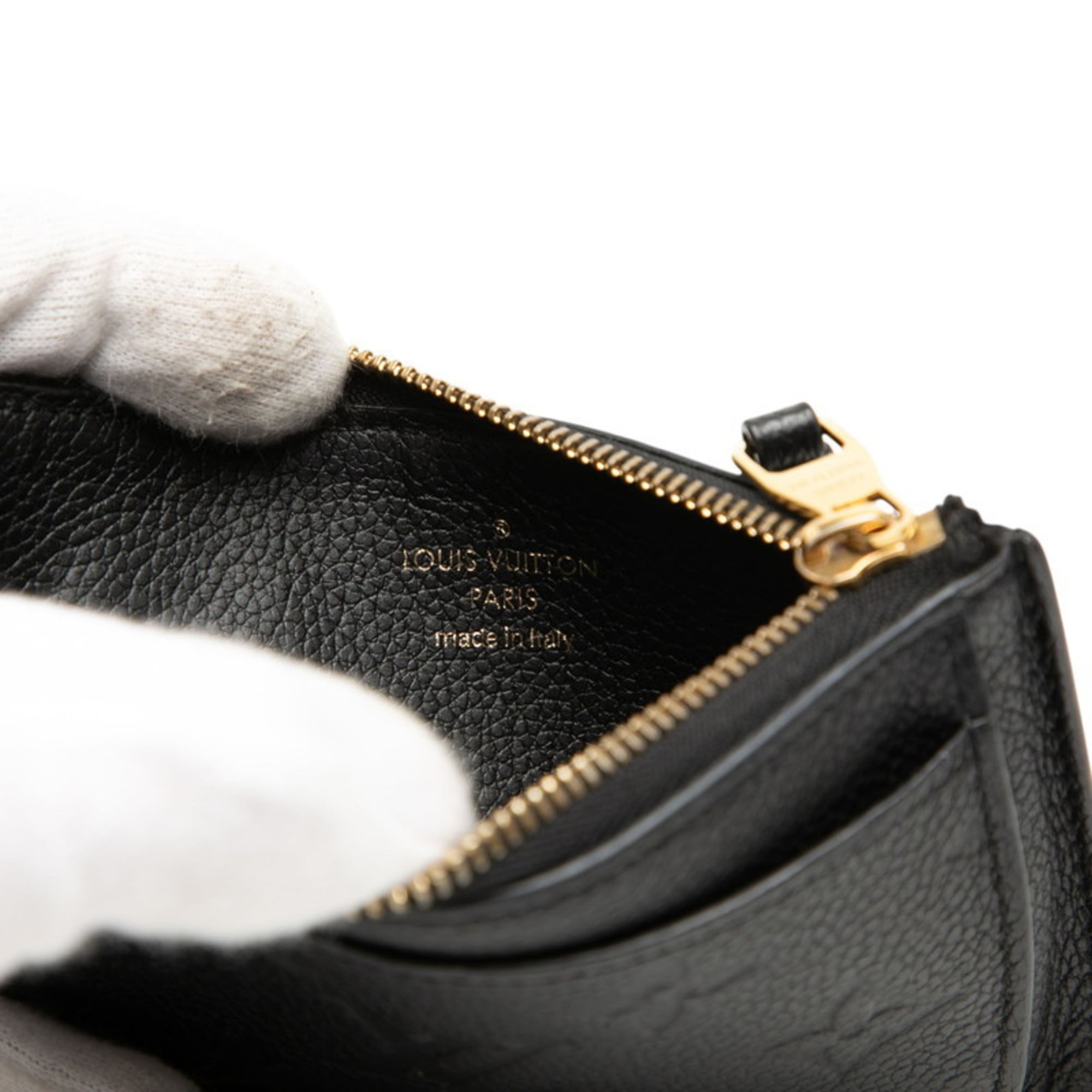 Louis Vuitton Black Noir Leather Coin Purse/Coin Case