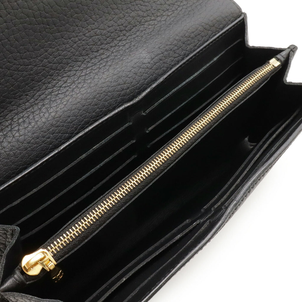 Louis Vuitton Black Noir Leather Long Wallet