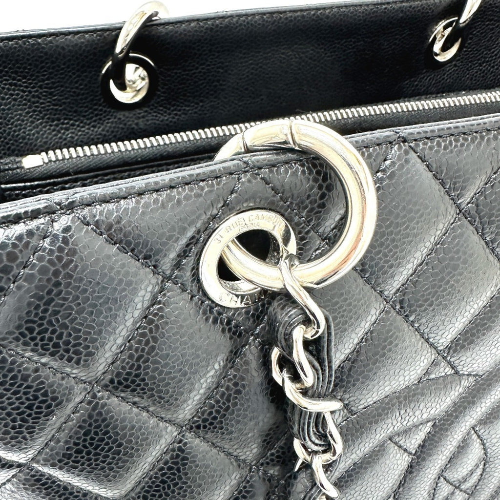 Chanel Black Grained Calfskin Handbag Tote Bag