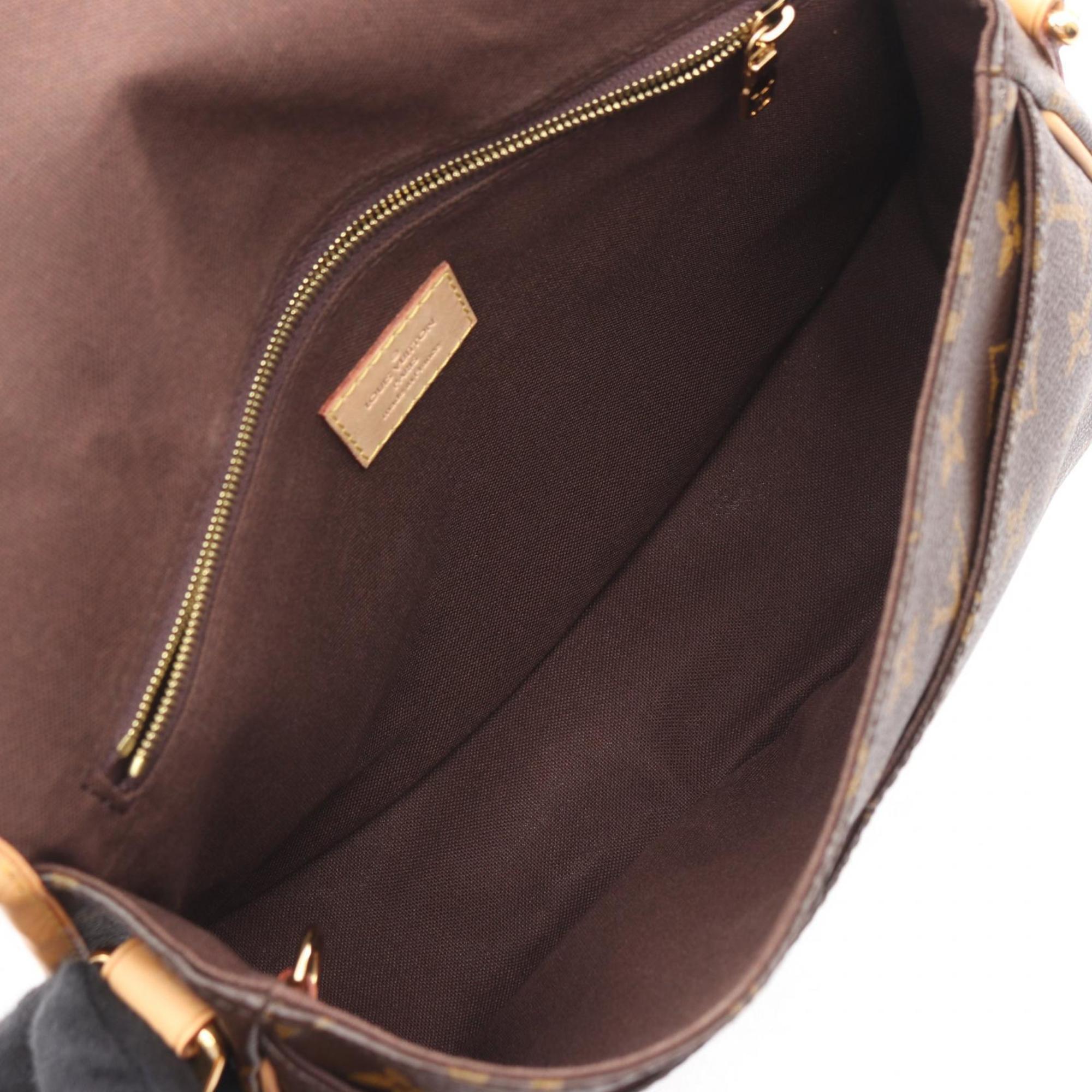 Louis Vuitton Brown Coated Canvas Leather Handbag Shoulder Bag