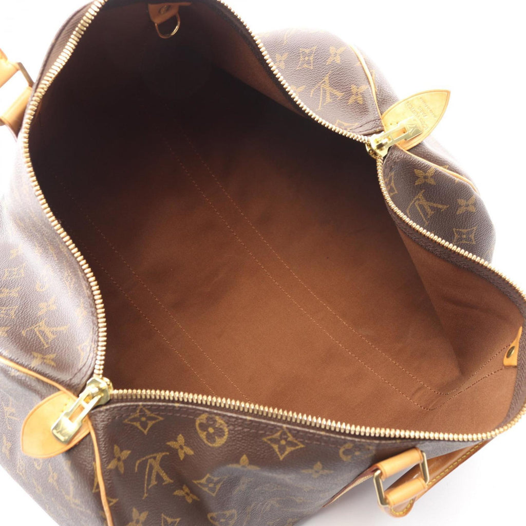 Louis Vuitton Brown Coated Canvas Leather Monogram Boston Bag