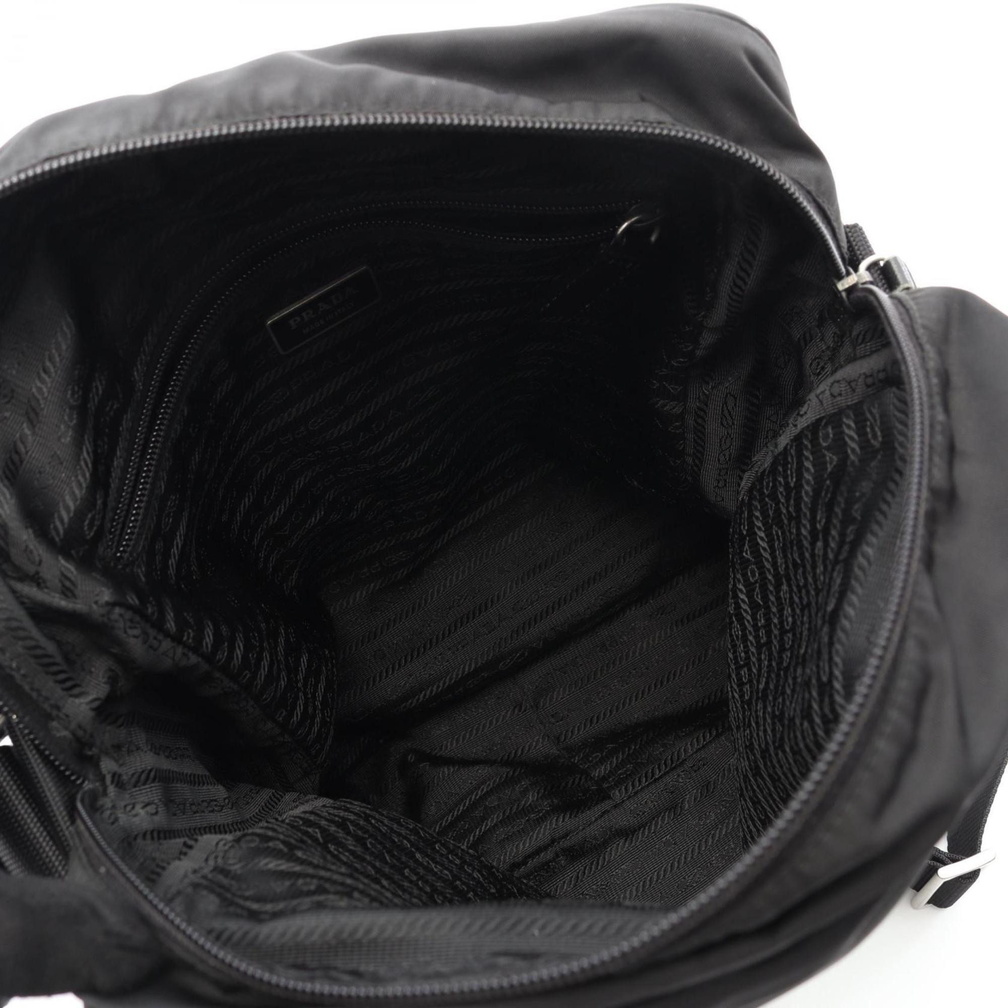 Prada Black Nylon Leather Shoulder Bag
