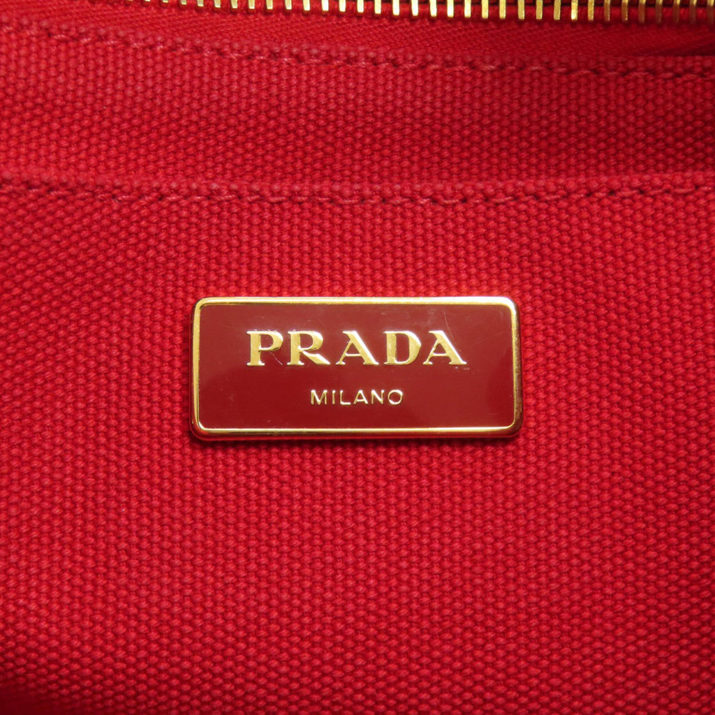 Prada Red Color Canvas Handbag