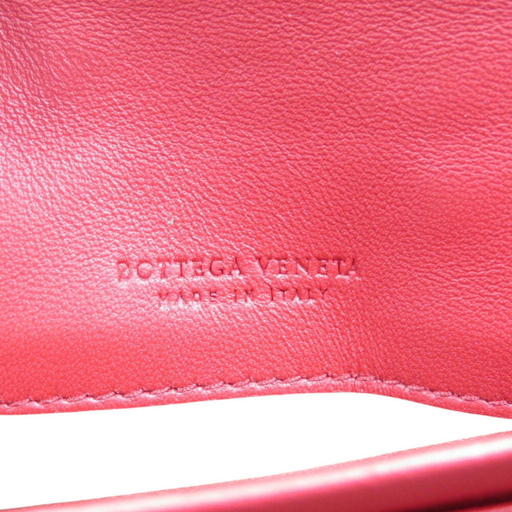 Bottega Veneta Red Color Intrecciato Long Wallet (Bi-Fold)