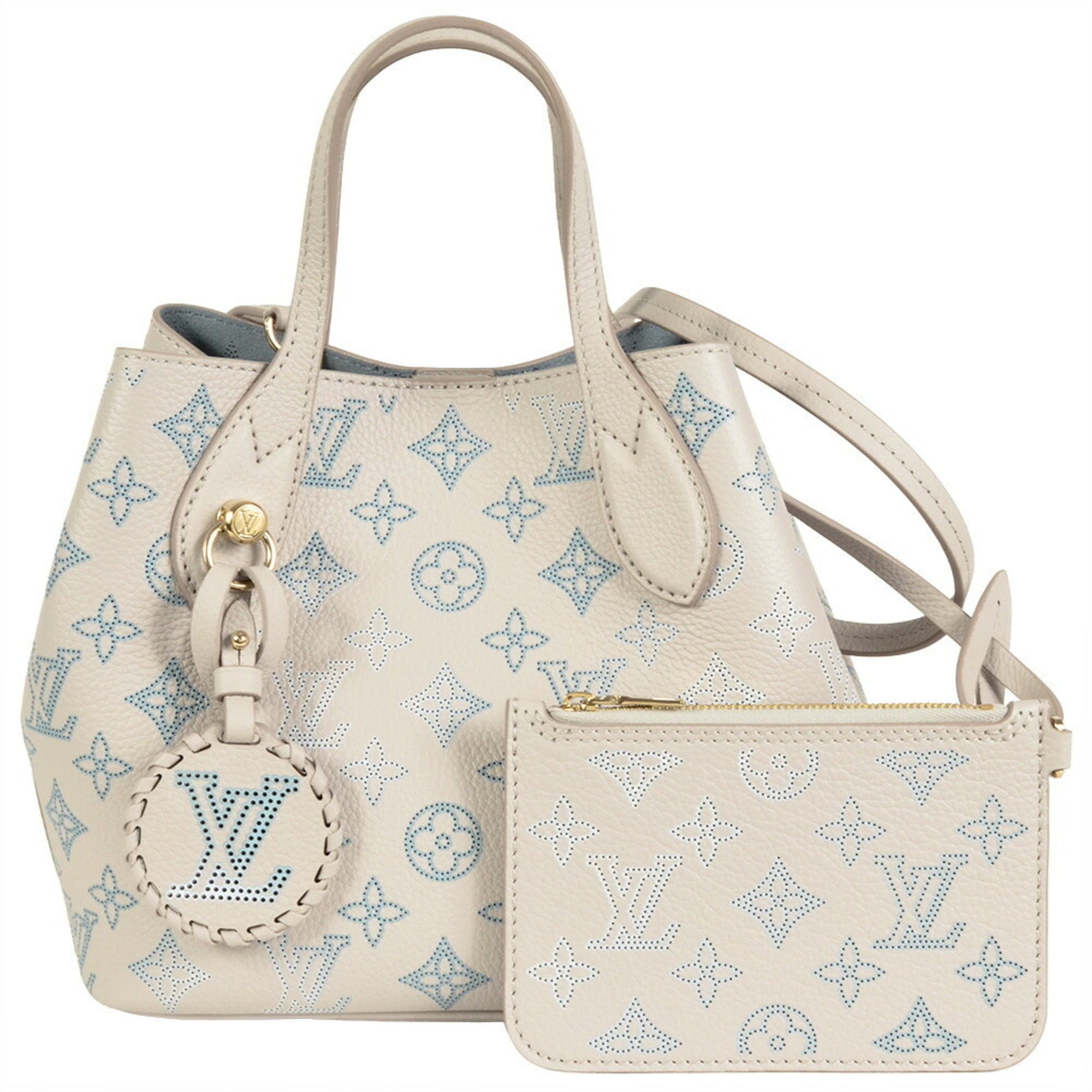 Louis Vuitton Beige Ivory Monogram Mahina Leather Handbag