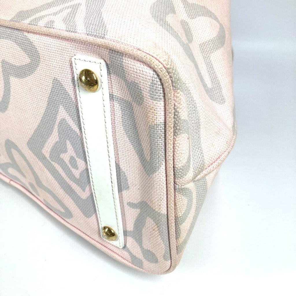 Louis Vuitton Pink Canvas Leather Boston Bag Shoulder Bag Tote Bag