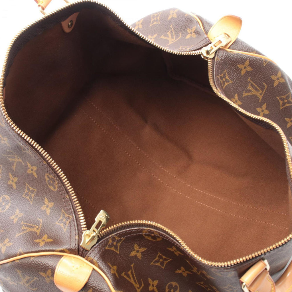 Louis Vuitton Brown Coated Canvas Leather Boston Bag Handbag