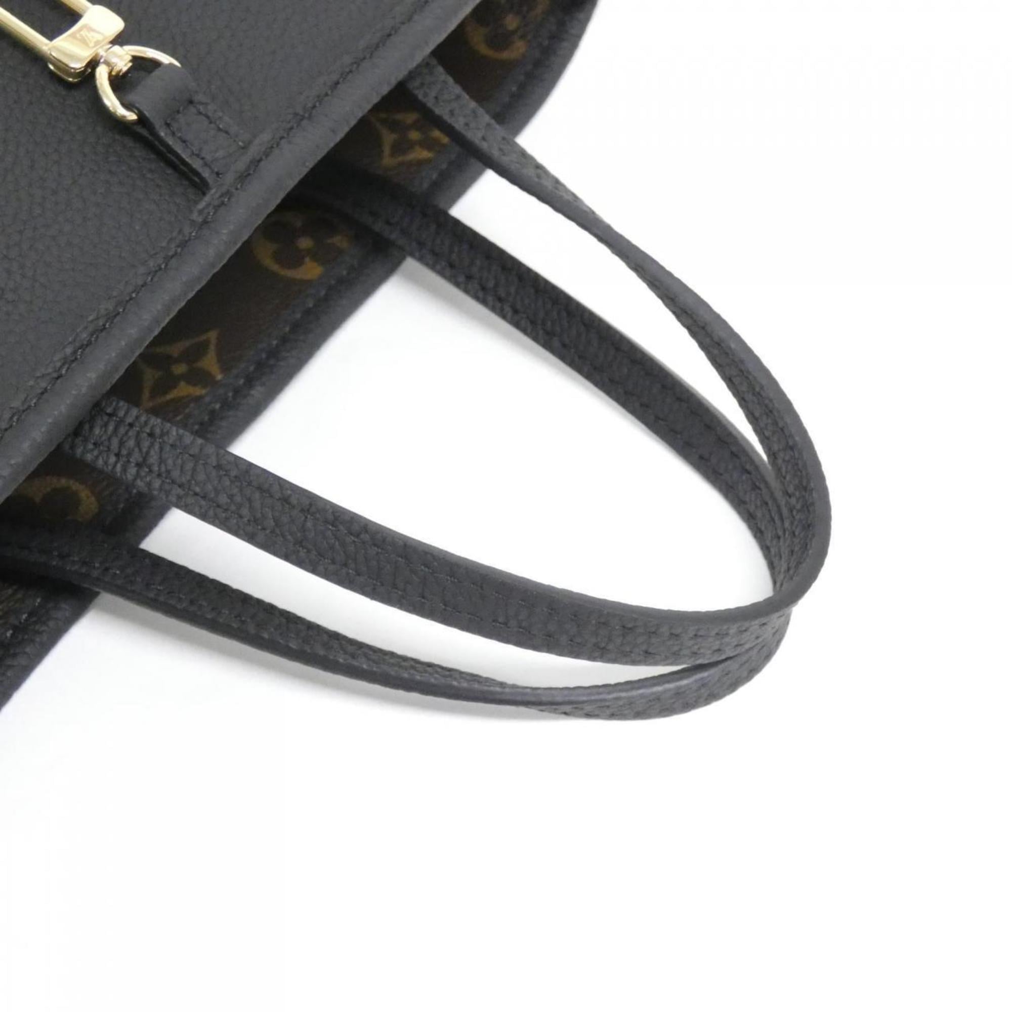 Louis Vuitton Black Marron Coated Canvas Leather Handbag