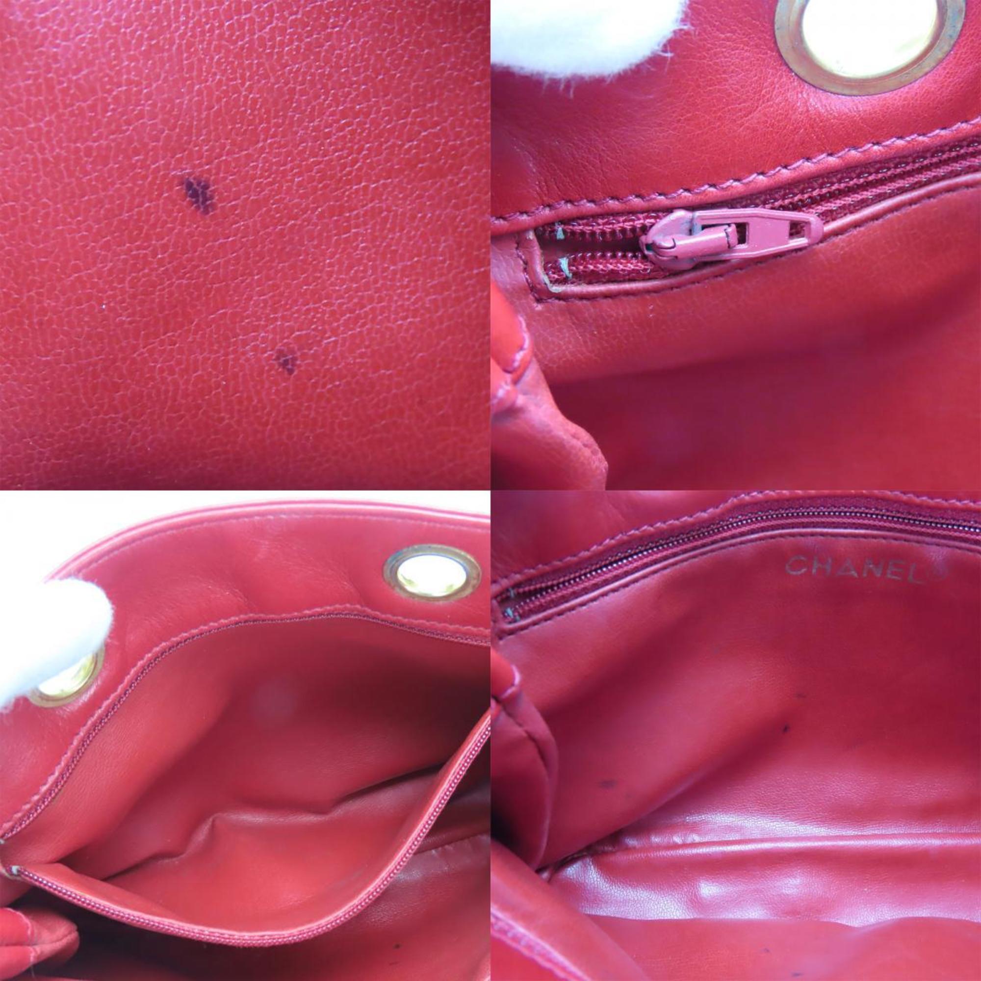 Chanel Bicolor Red Color Leather Shoulder Bag