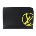 Louis Vuitton Black Yellow Epi Leather Clutch Bag Handbag Pochette Pouch