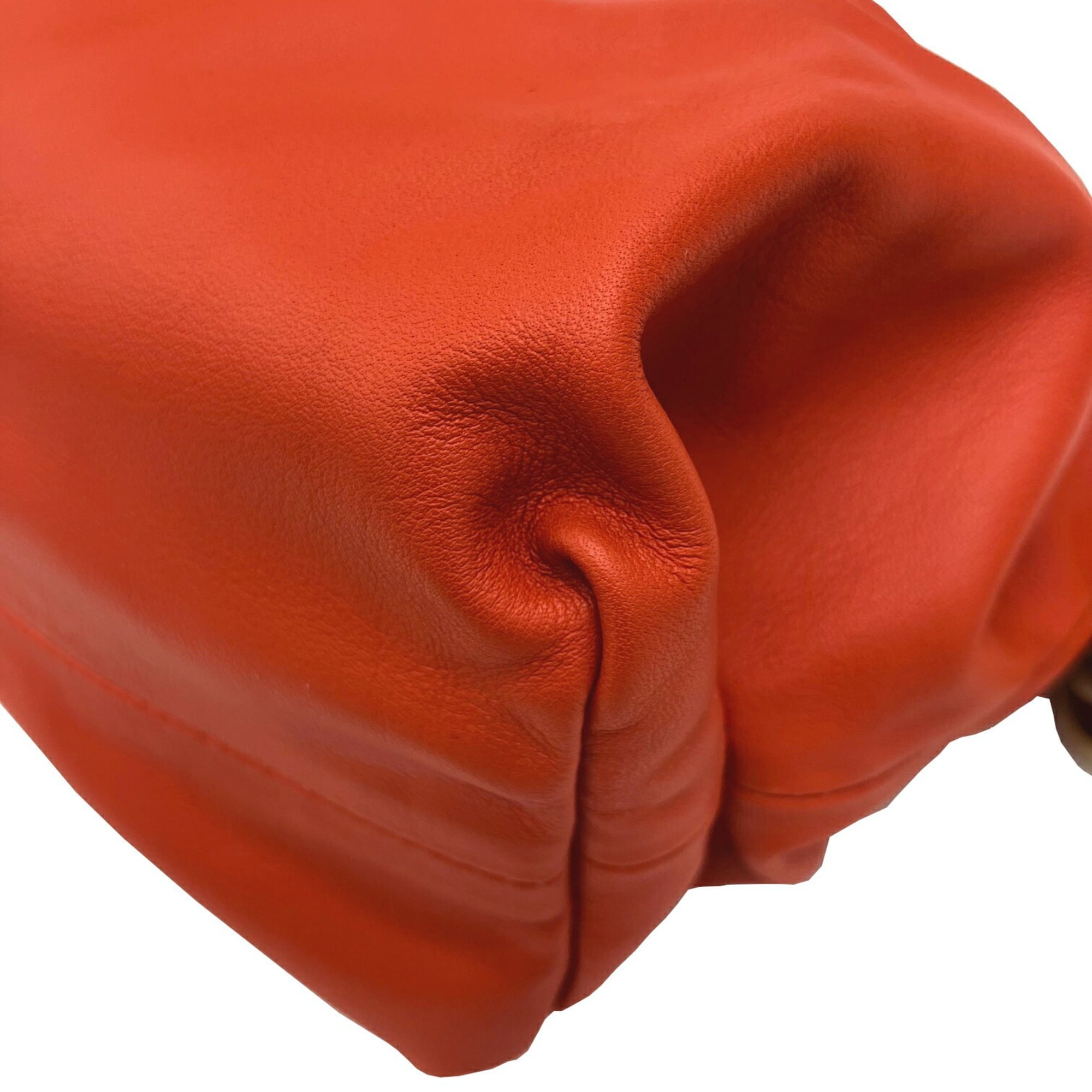 Bottega Veneta Orange Leather Clutch Bag