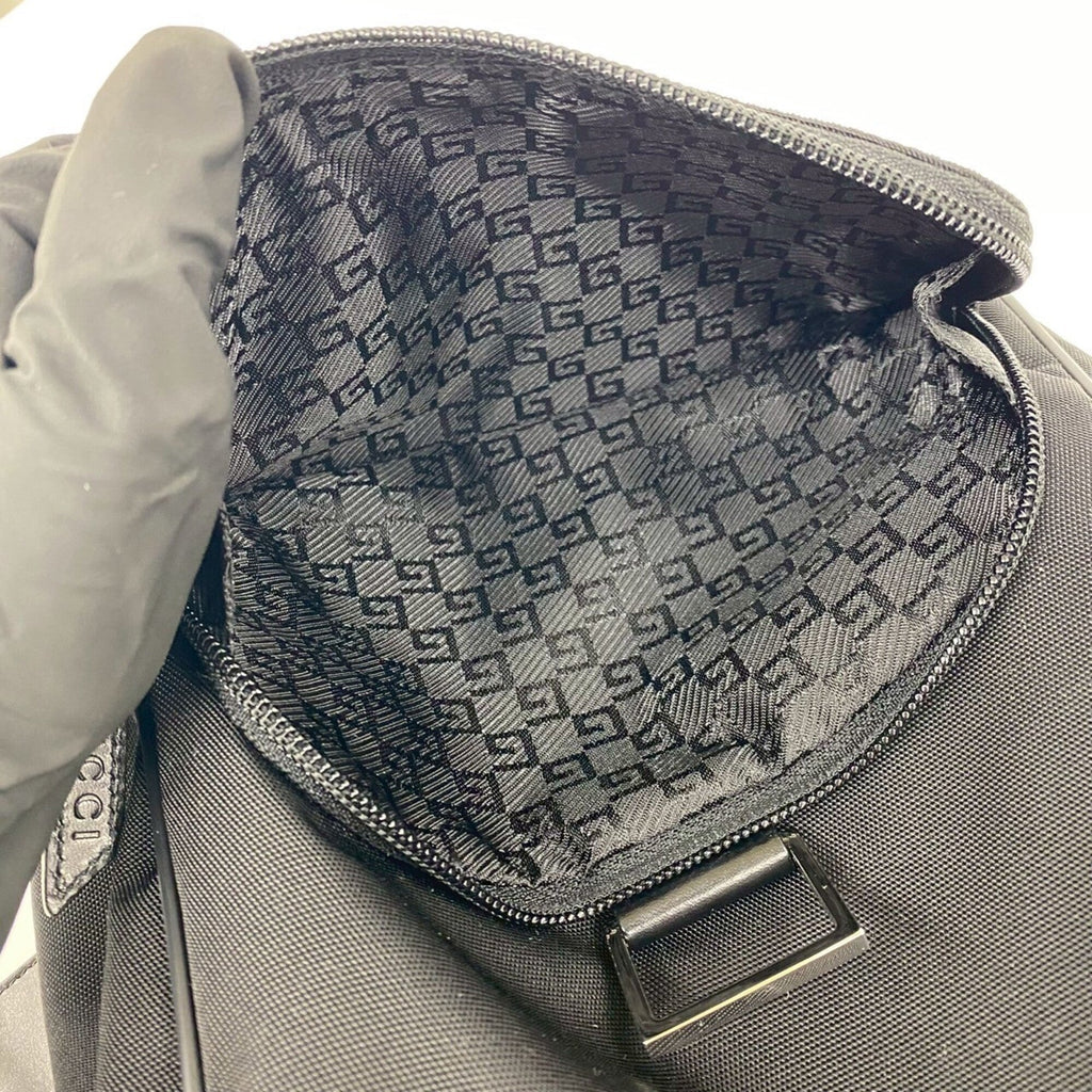Gucci Black Nylon Leather Backpack (Pre-Owned)