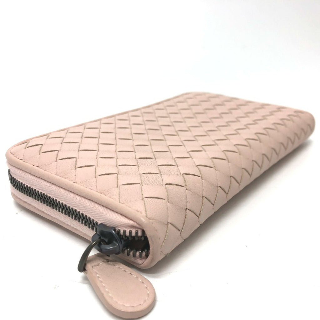 Bottega Veneta Pink Intrecciato Long Wallet (Bi-Fold)