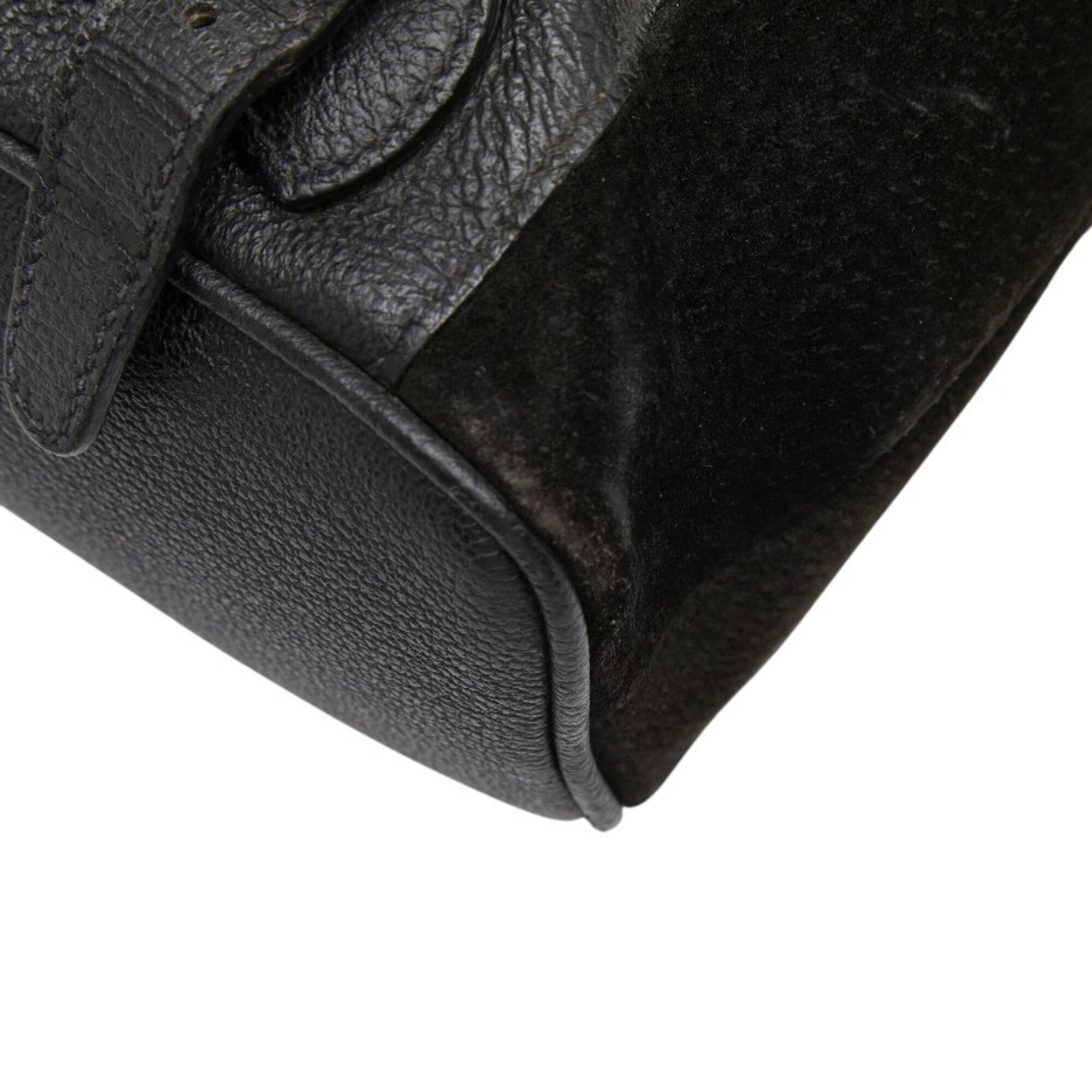 Gucci Black Suede Leather Backpack (Pre-Owned)