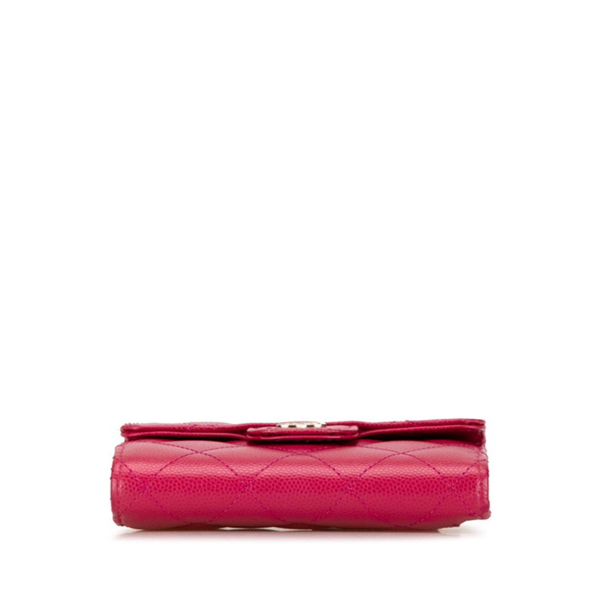 Chanel Pink Grained Calfskin Wallet (Bi-Fold)