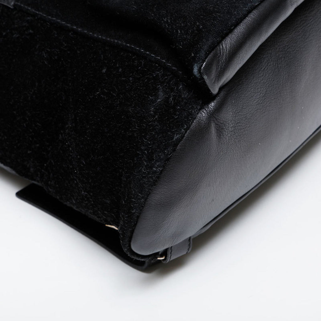 Balenciaga Black Leather Suede Backpack