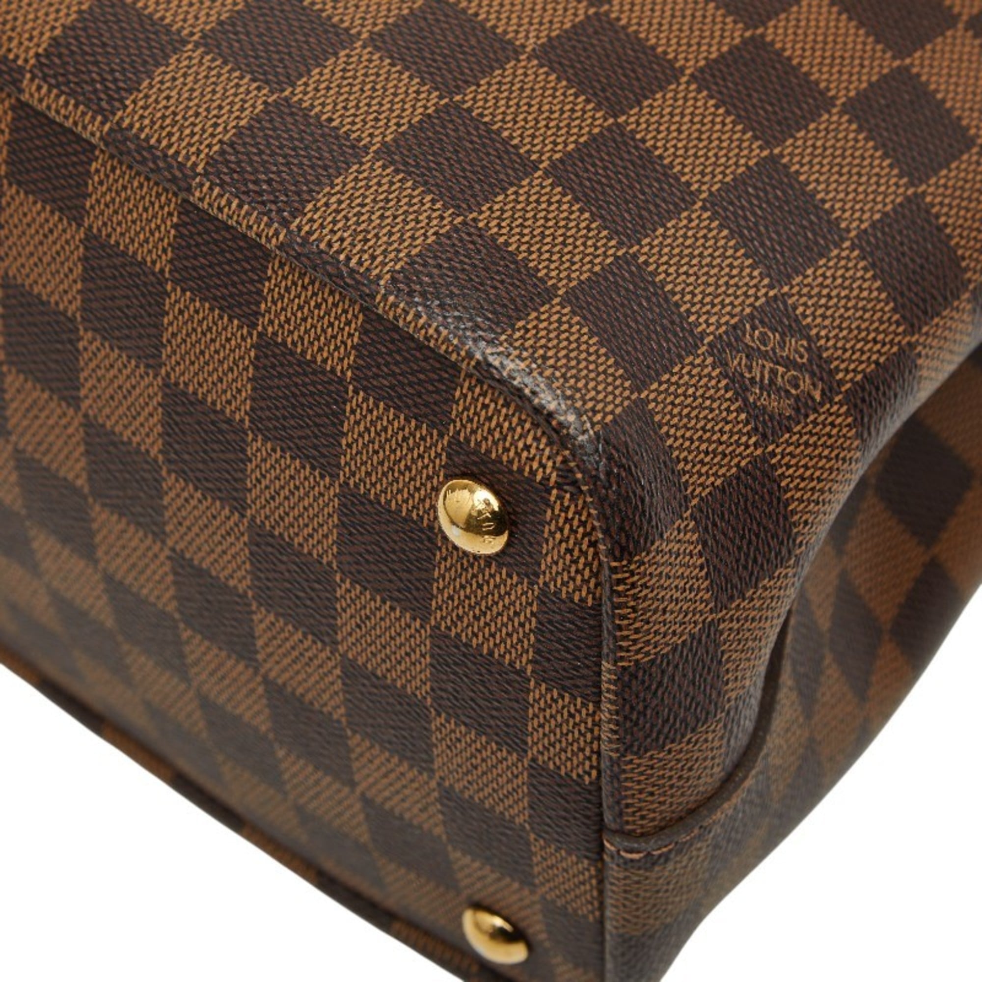 Louis Vuitton Brown Ebene Pvc Leather Shoulder Bag Tote Bag