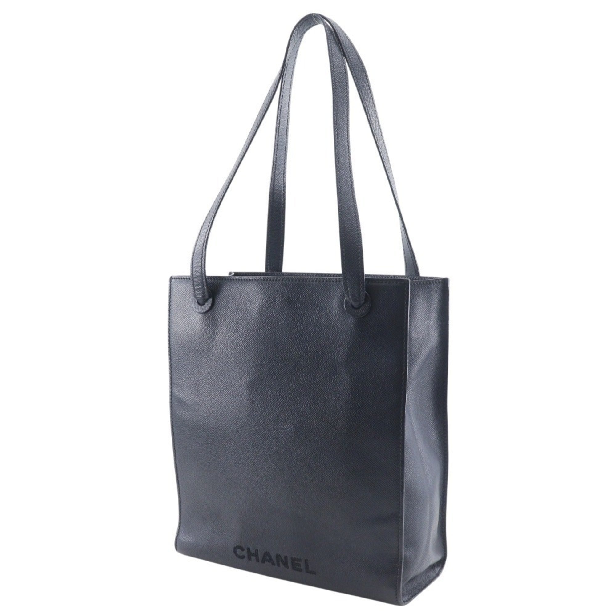 Chanel Black Grained Calfskin Tote Bag