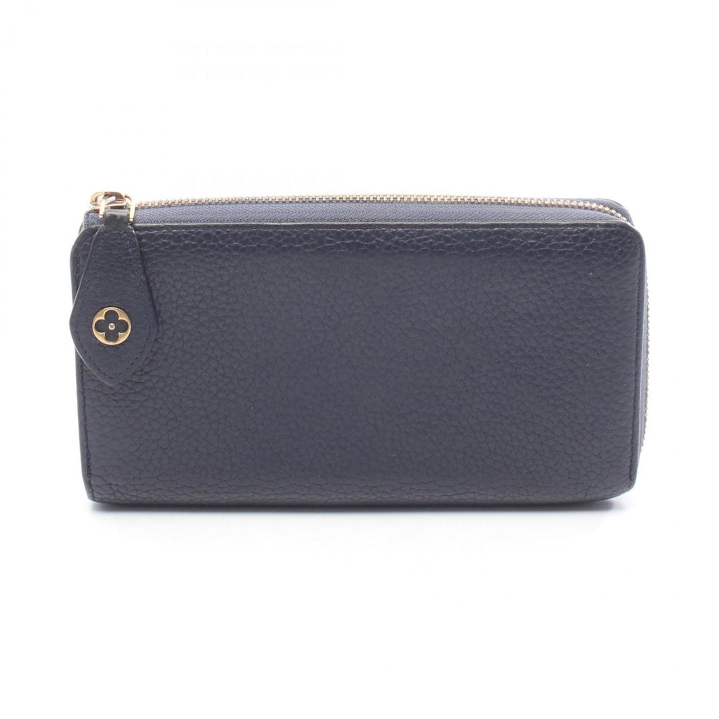 Louis Vuitton Navy Navy Blue Leather Long Wallet