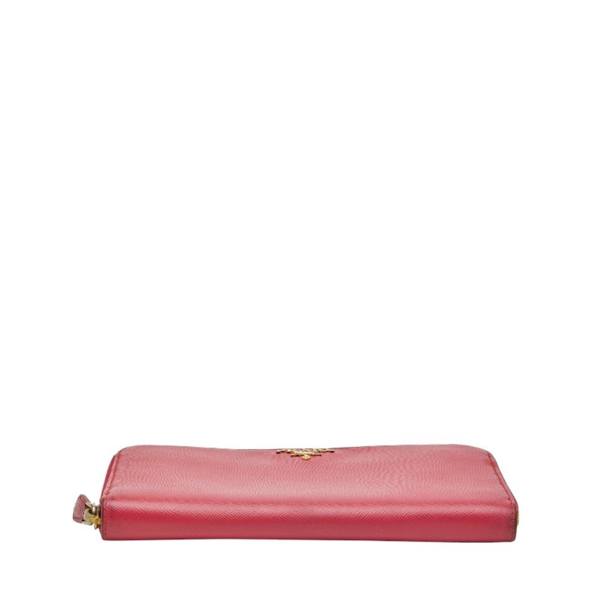 Prada Pink Leather Long Wallet (Bi-Fold)