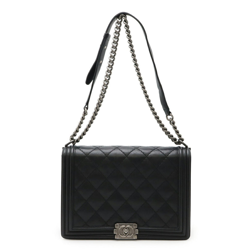 Chanel Matelasse Black Leather Shoulder Bag