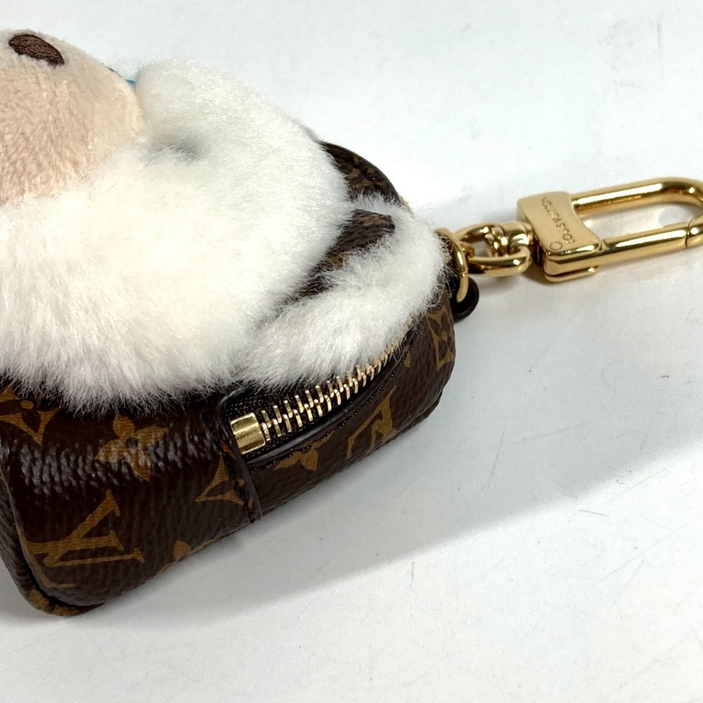 Louis Vuitton Brown White Monogram Fur Handbag Pouch