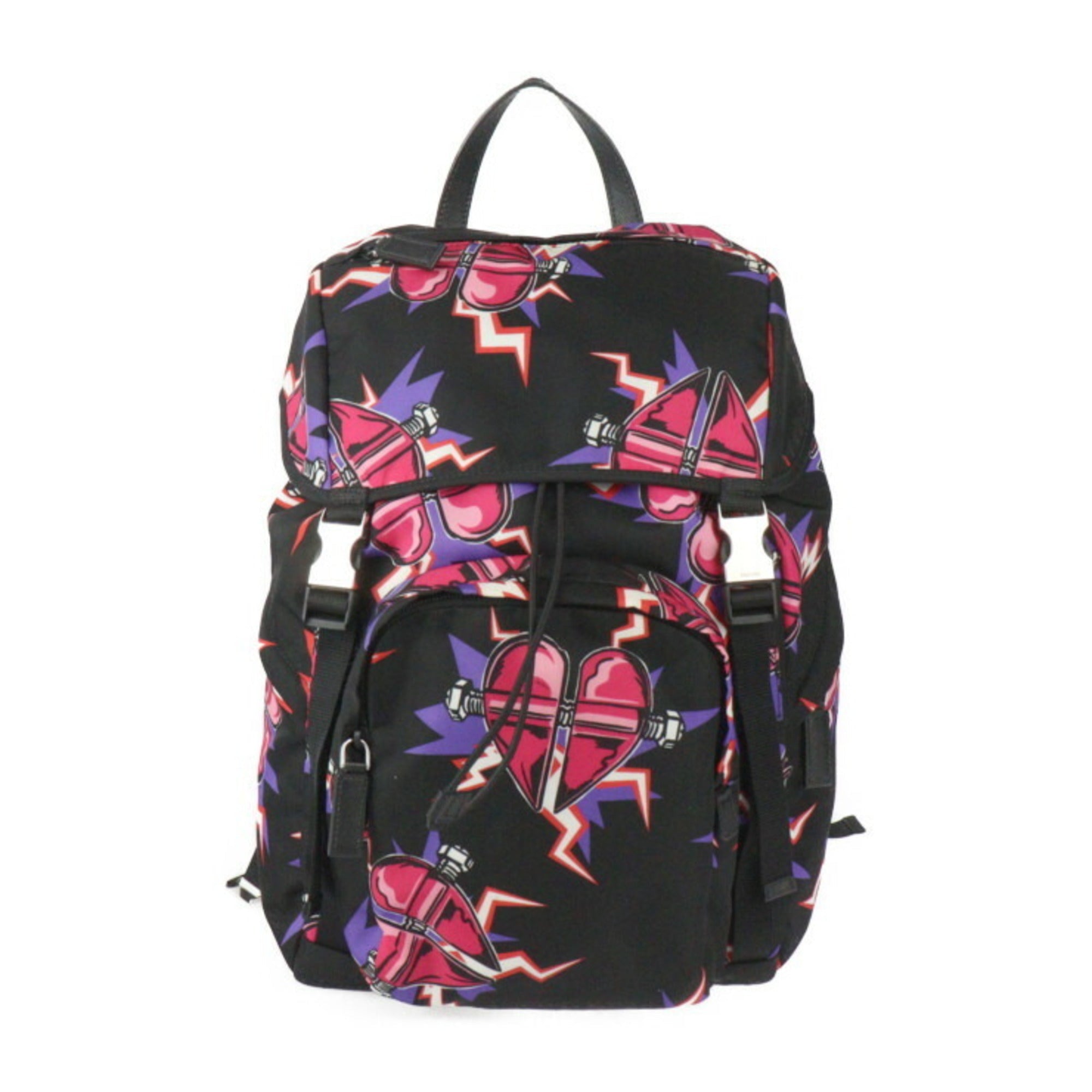 Prada Black Pink Nylon Backpack