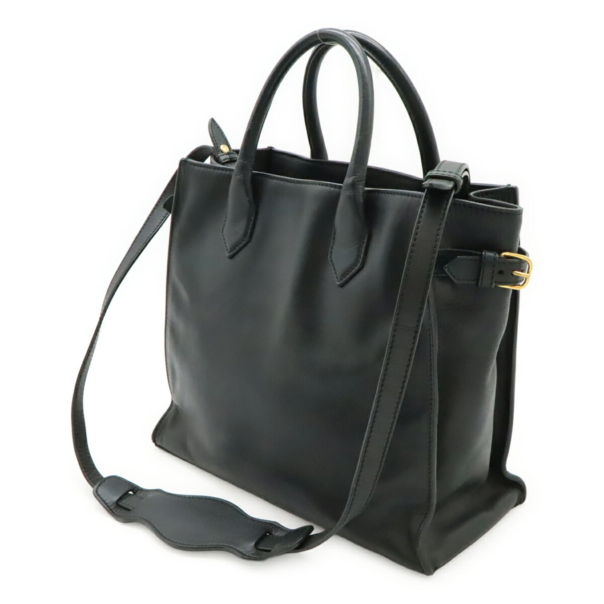 Balenciaga Dark Green Leather Handbag Shoulder