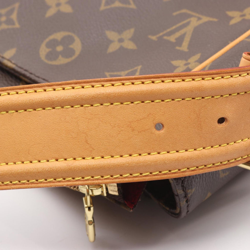 Louis Vuitton Brown Coated Canvas Leather Shoulder Bag