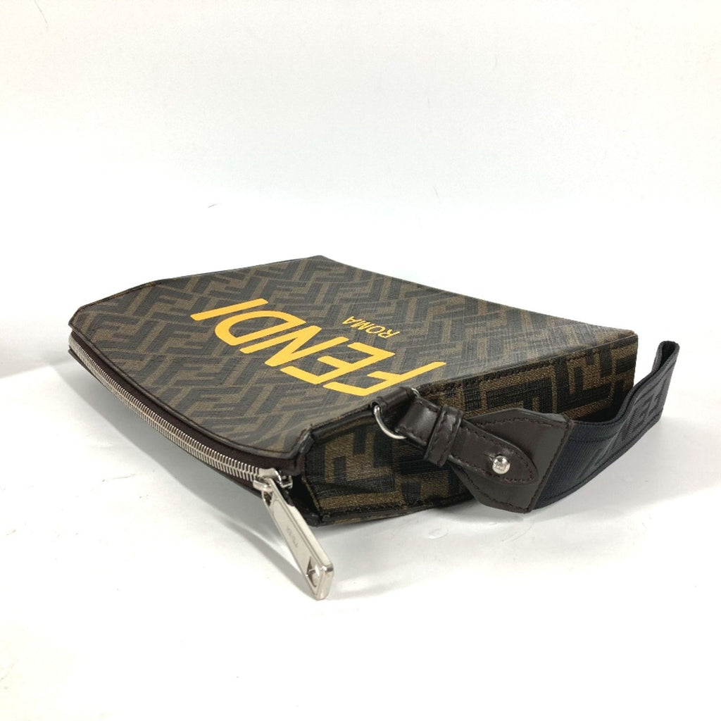 Fendi Brown Leather Clutch Bag