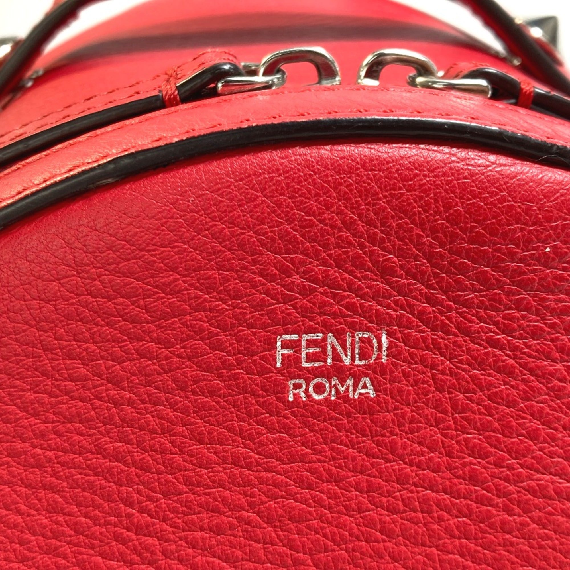 Fendi Red Leather Backpack