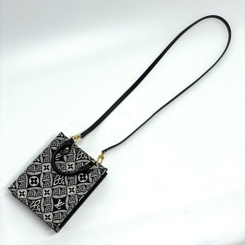 Louis Vuitton Black Blue Jacquard Handbag