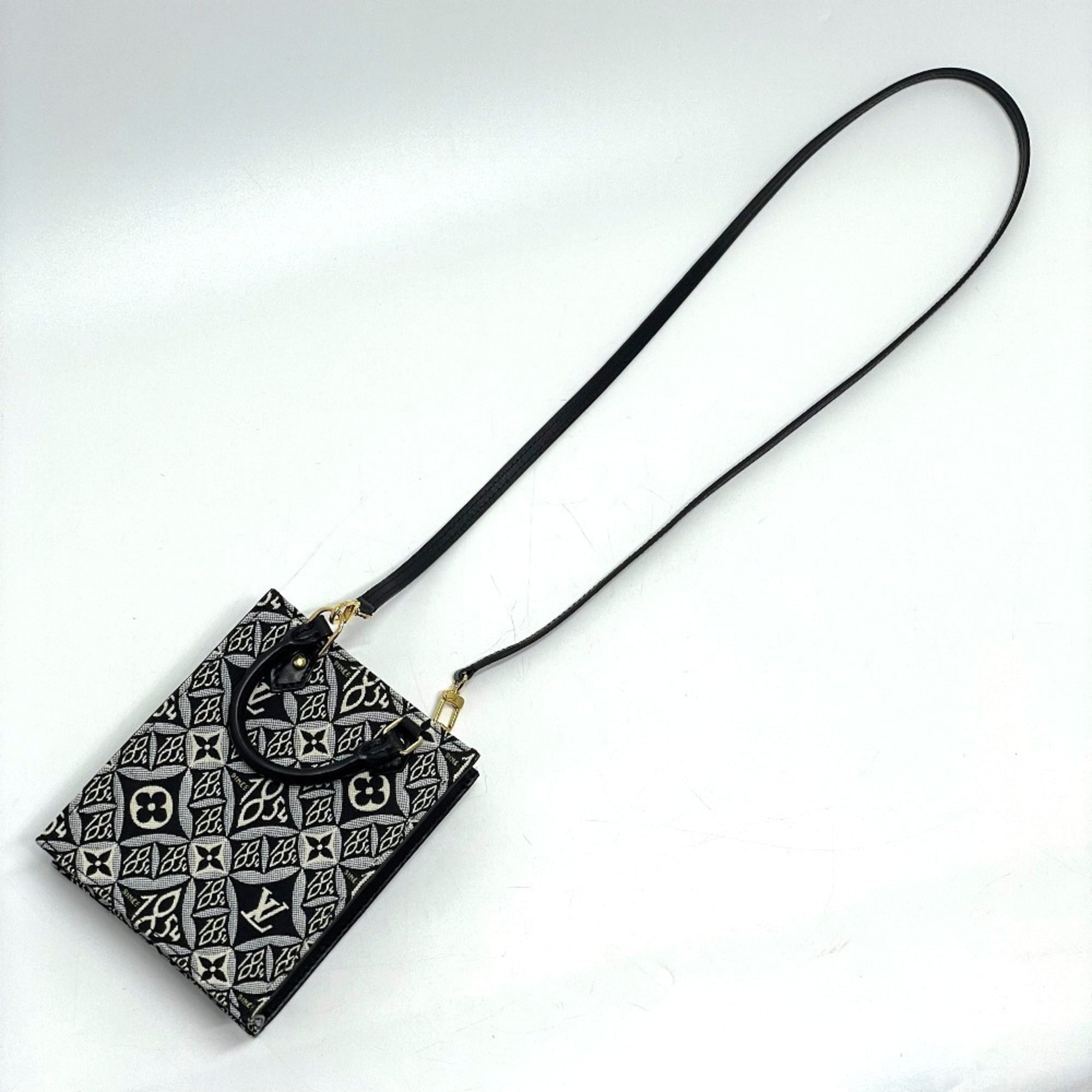 Louis Vuitton Black Blue Jacquard Handbag