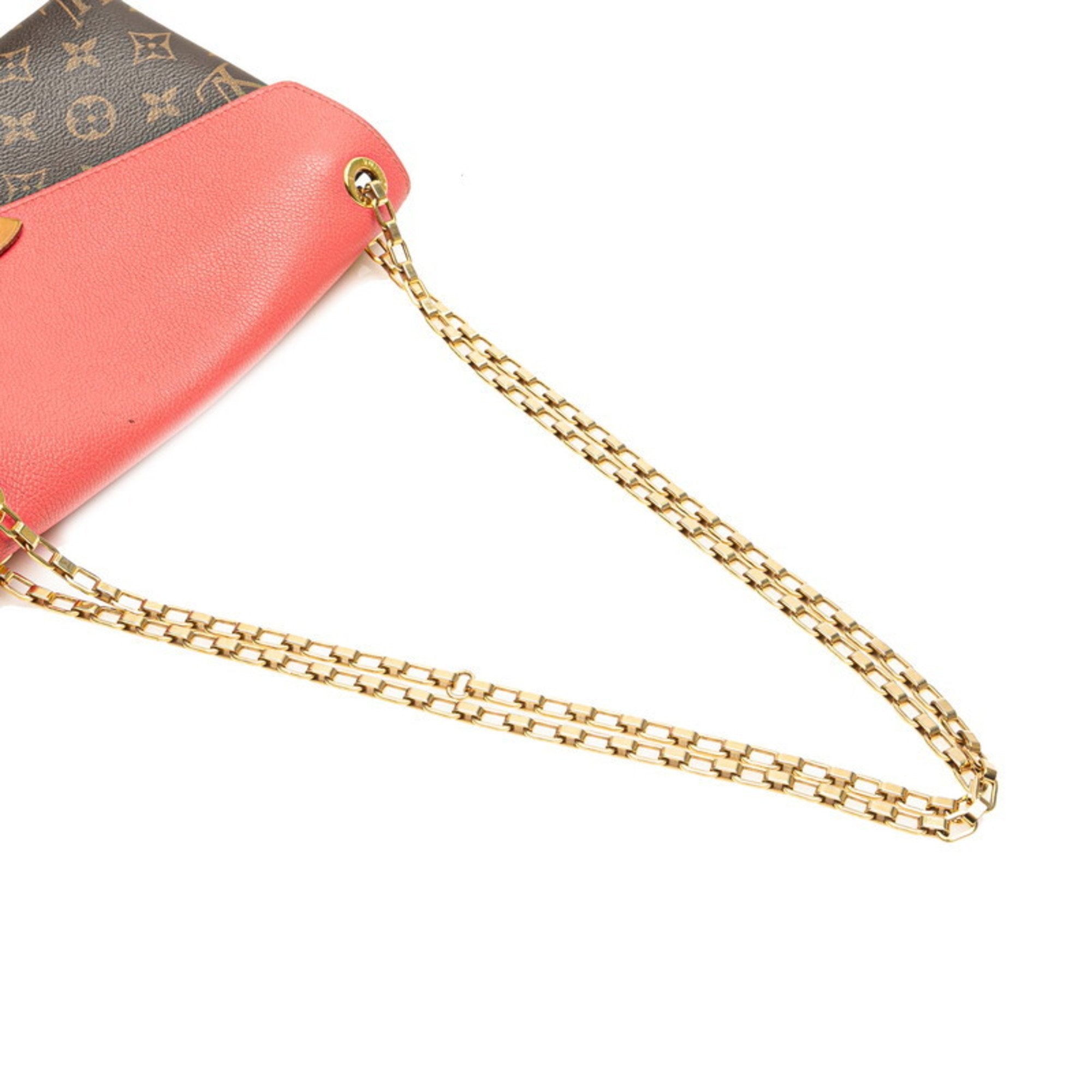 Louis Vuitton Monogram Brown Rose Litchi Pvc Leather Shoulder Bag