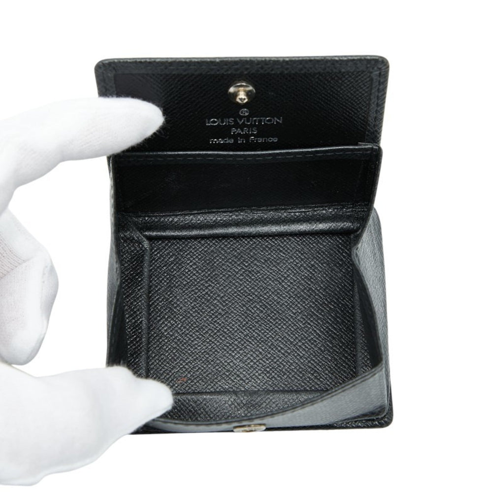 Louis Vuitton Ardoise Black Taiga Leather Coin Purse/Coin Case